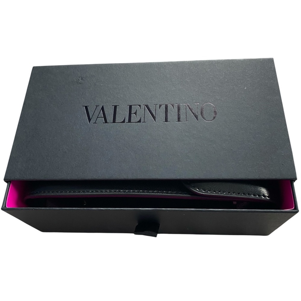 Valentino Black Faux Leather Phone Case Crossbody Sunglasses Case Phone Case - Picture 3 of 12